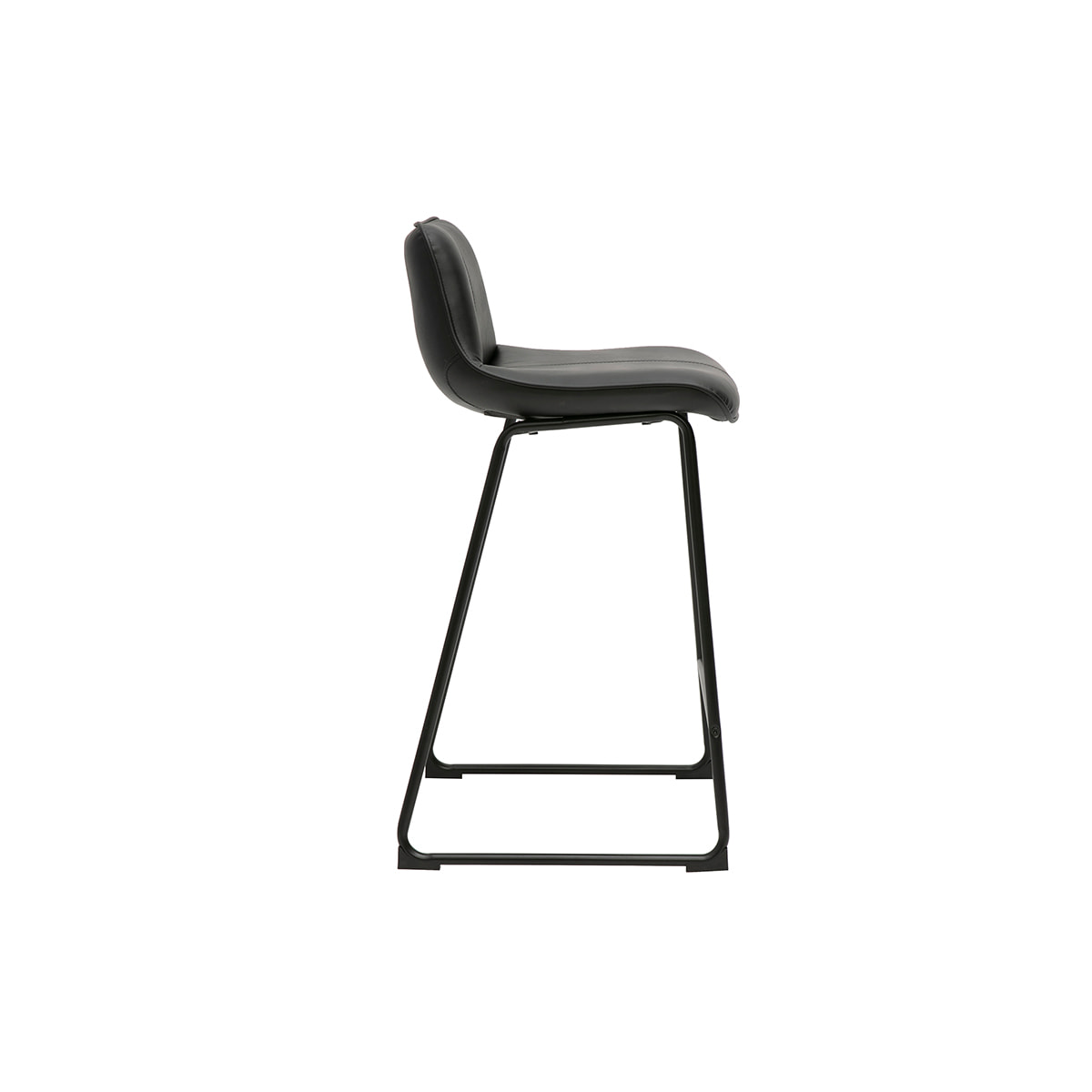 Tabourets de bar noirs et métal H65 cm (lot de 2) BOOST
