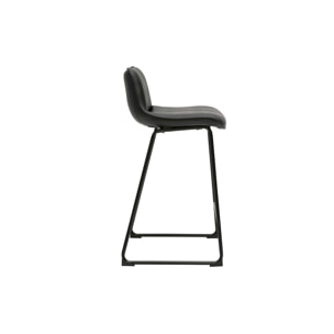 Tabourets de bar noirs et métal H65 cm (lot de 2) BOOST