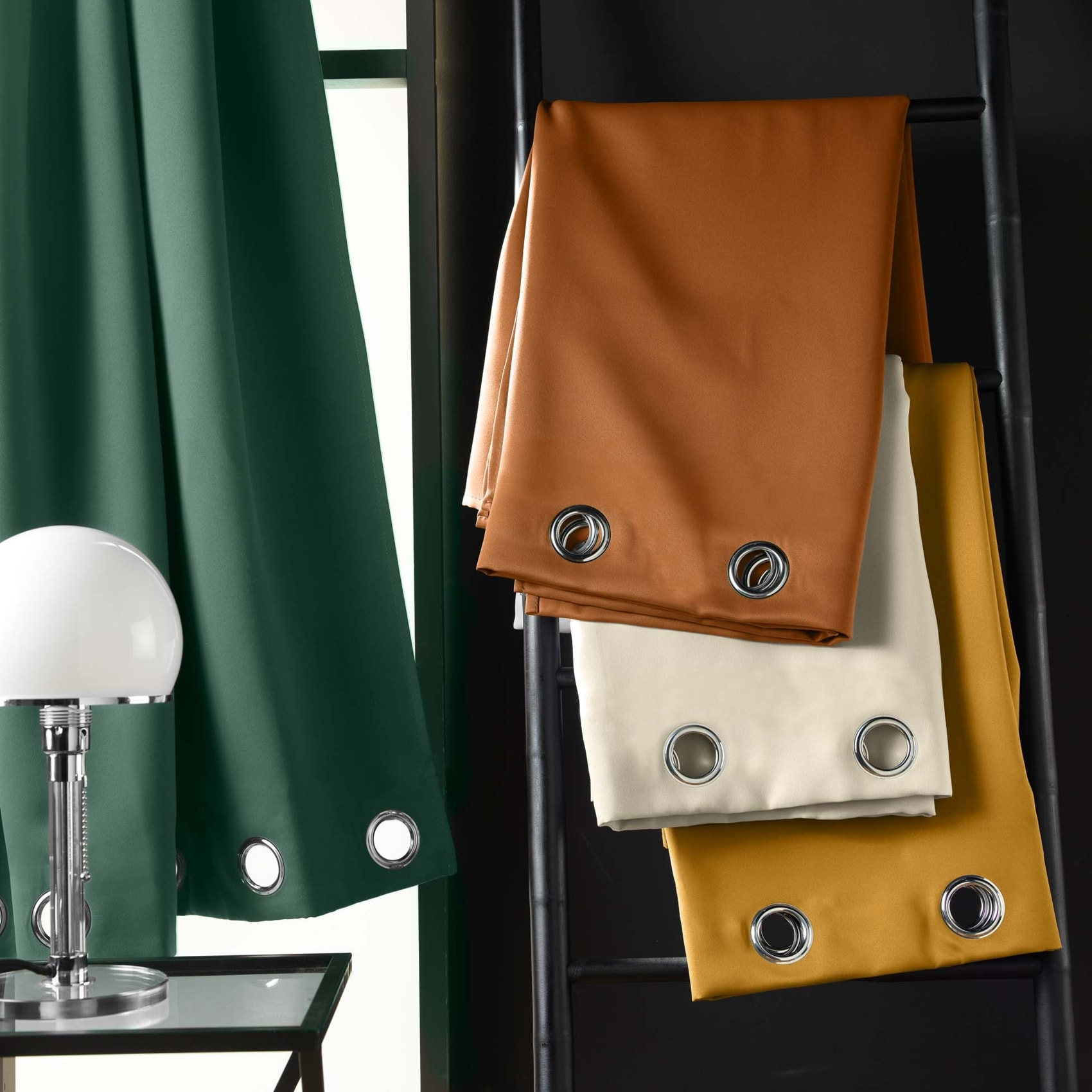 Rideau court obscurcissant 90 % adapté radiateur - Vert