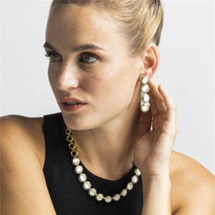 Pendientes con Ojo de Gato acabado oro 18k