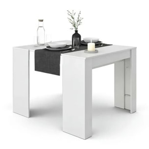 Mesa consola extensible Denis en blanco artik 50-235 cm Blanco Artik (Blanco Mate)