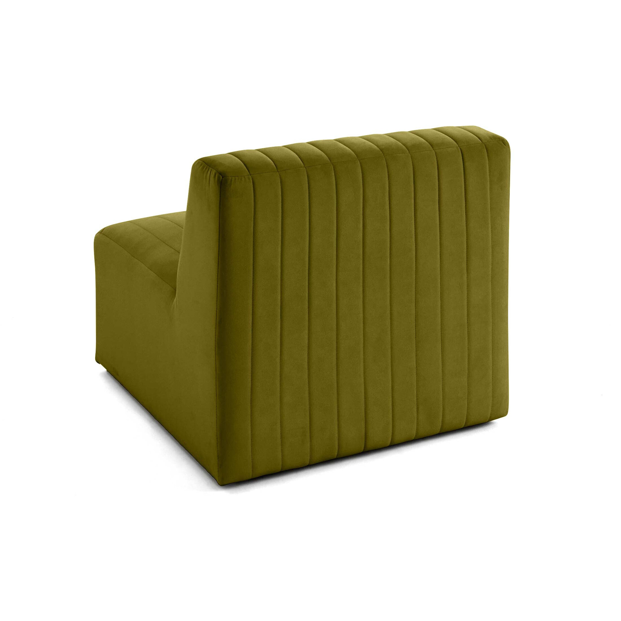 Nova - module d'assise sans accoudoirs - en velours - Vert Olive