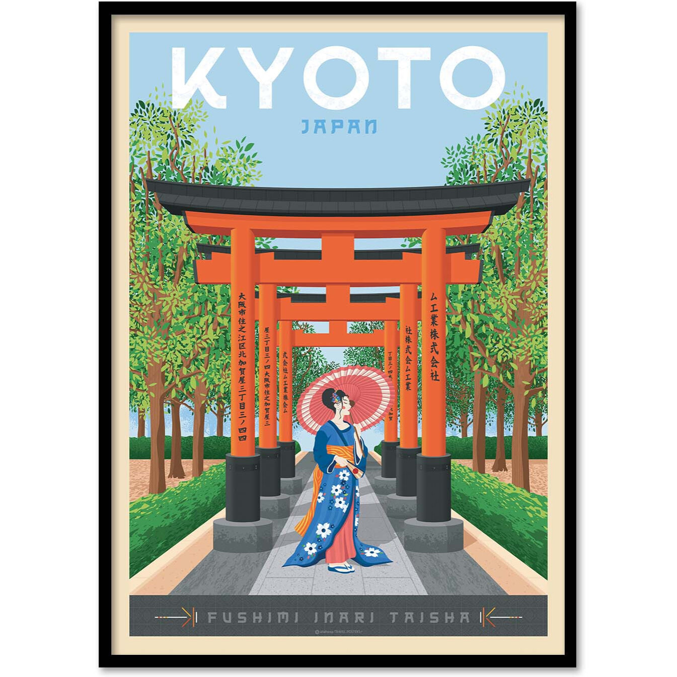 Affiche - Kyoto - Olahoop Travel Posters