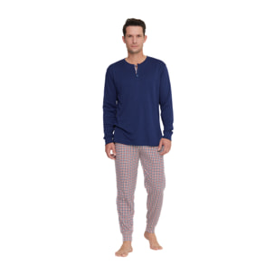 Pigiama uomo yuppie in caldo cotone con collo tre bottoni Noidinotte