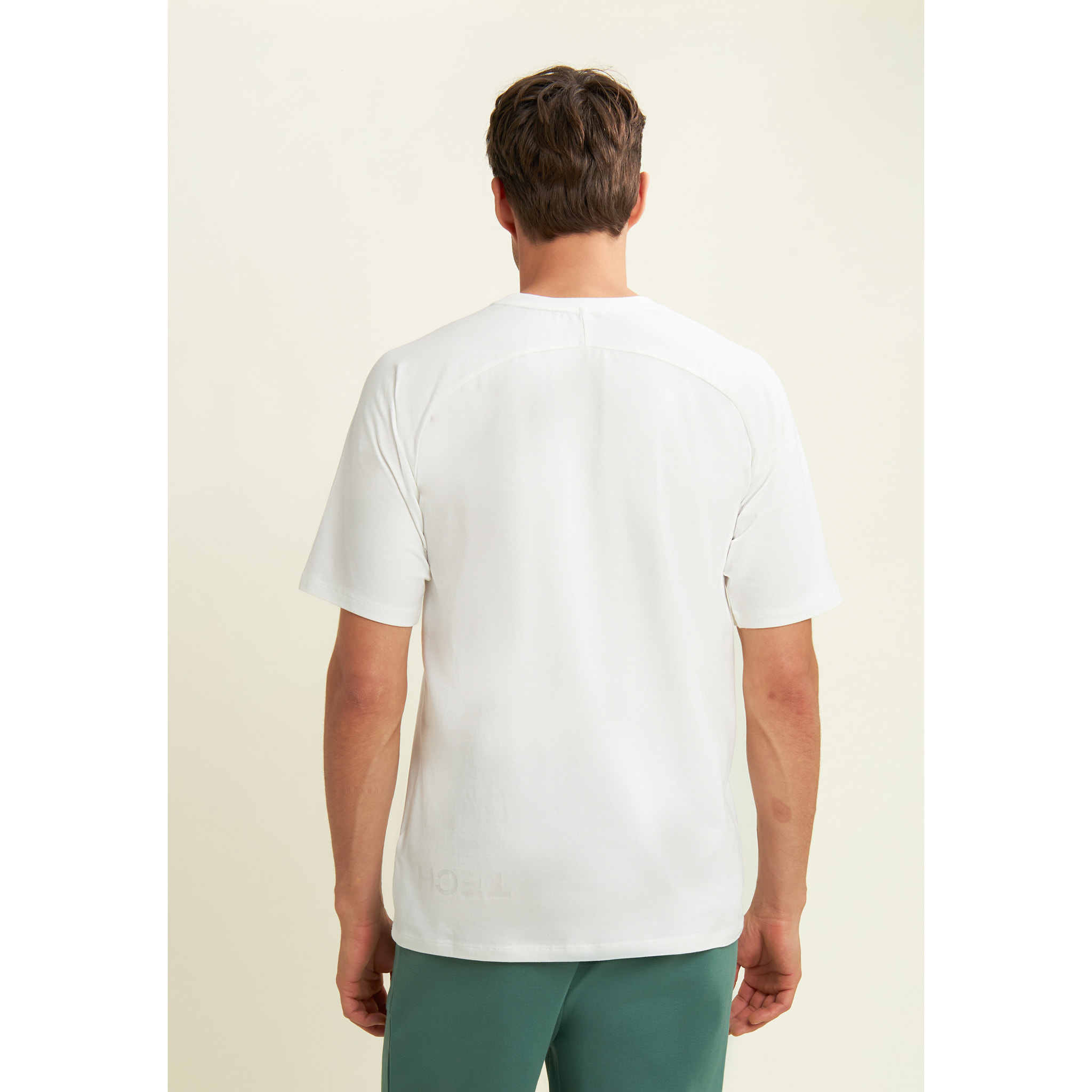 T-shirt slim con stampa lucida sul davanti