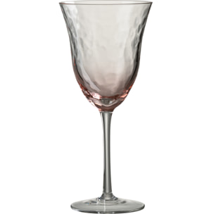 J-Line verre à vin Irregulier - verre - rose - 4 pcs