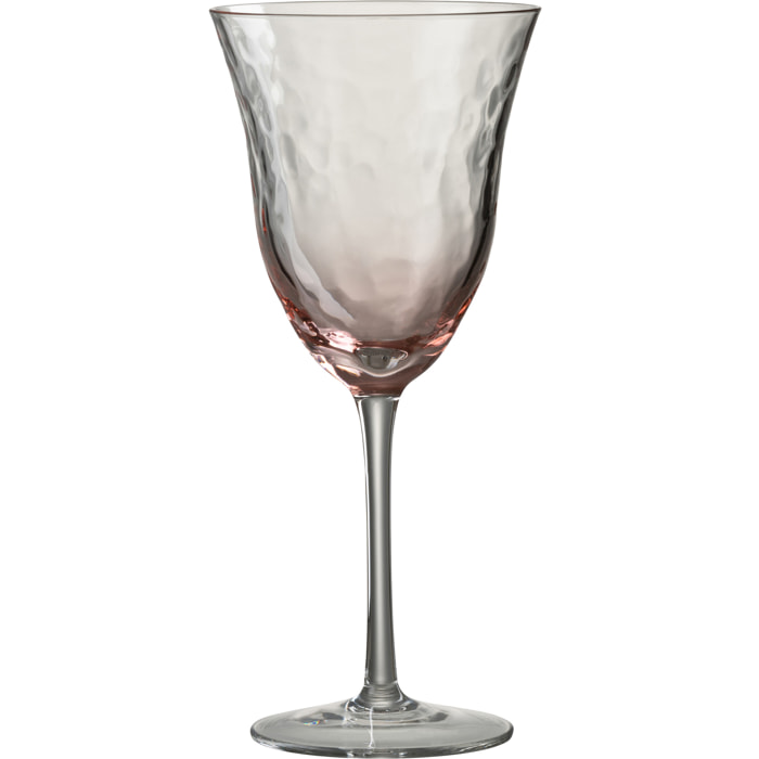 J-Line verre à vin Irregulier - verre - rose - 4 pcs