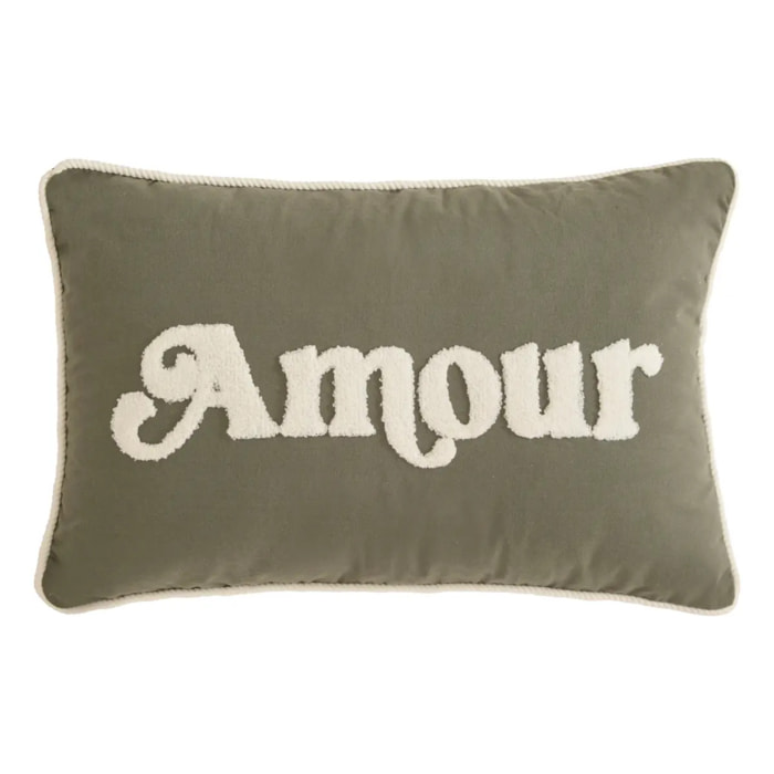 Coussin Cherry vert Kaki 58x10cm