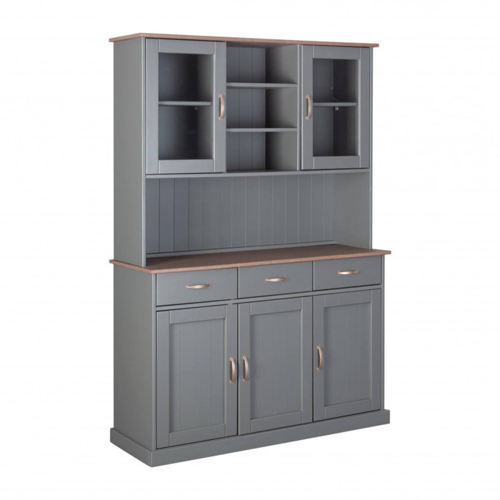 Credenza con 3 ante chiuse, 131 x 45 x 191, Grigio
