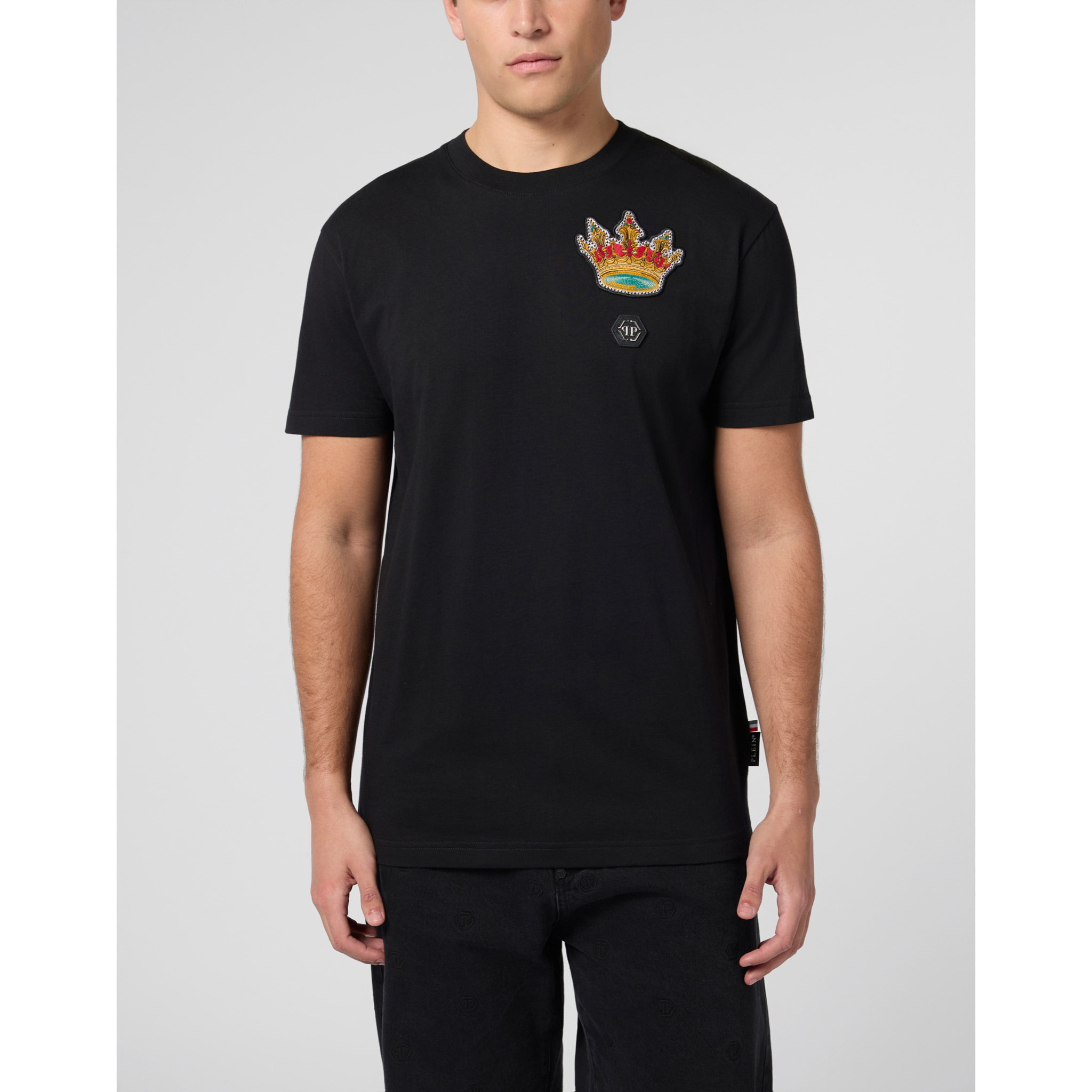 PHILIPP PLEIN Round Neck T-Shirt Crown Crystals