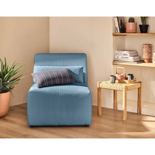 Onyx - fauteuil sans accoudoirs - en velours côtelé - Bleu