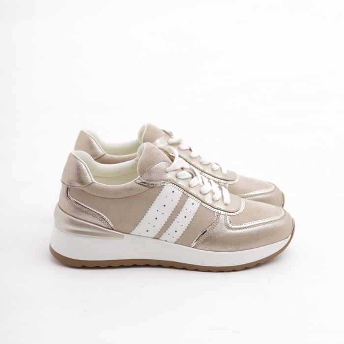 SNEAKERS RUNNING ALTA CHOCOLA' PLATINO