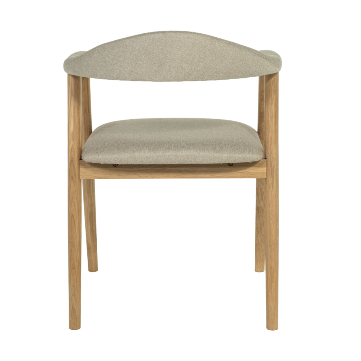 Lore - lot de 2 chaises en chêne massif et tissu - Bois / Beige