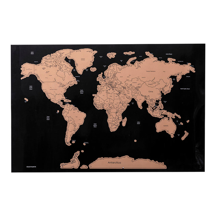 DAM Mappa del mondo Paralisi. 43x28,5x1 cm. colore marrone
