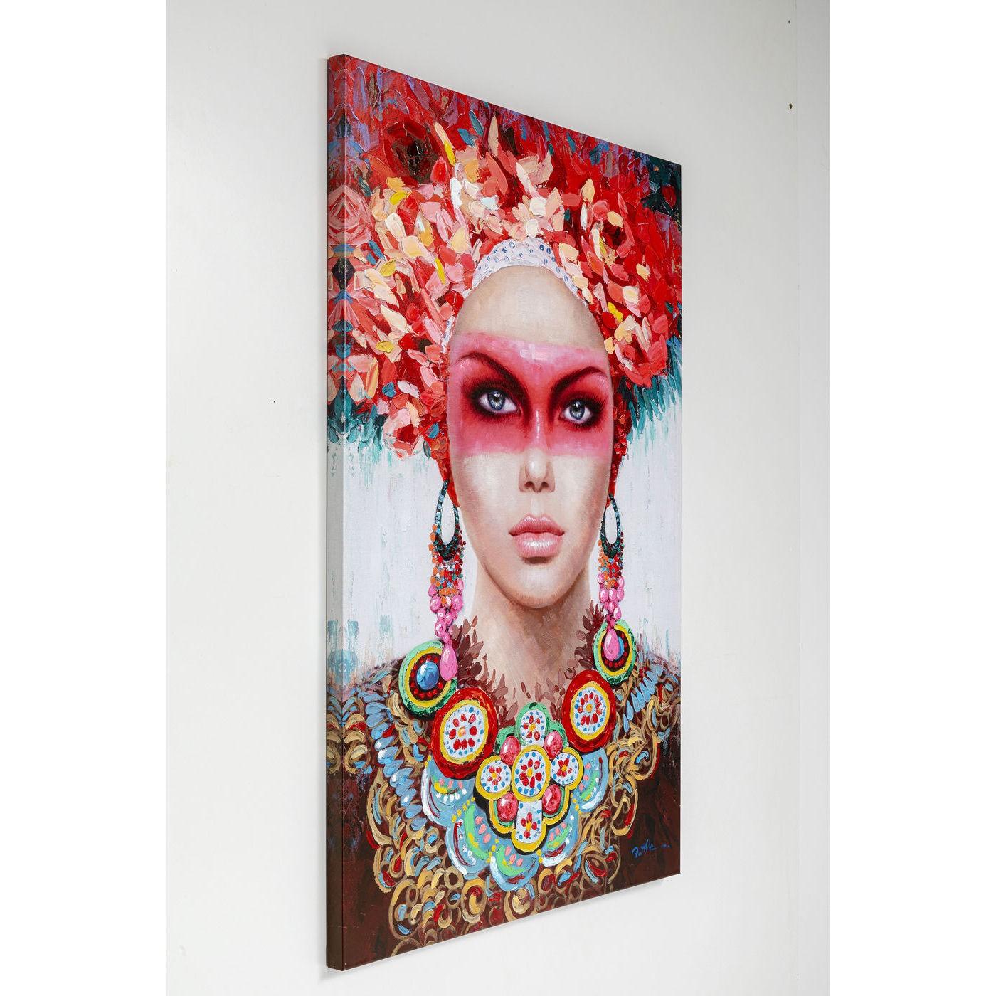 Tableau femme couronne de fleurs 90x140cm Kare Design