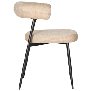 Lot de 2 chaises en tissu jaune chiné THEA