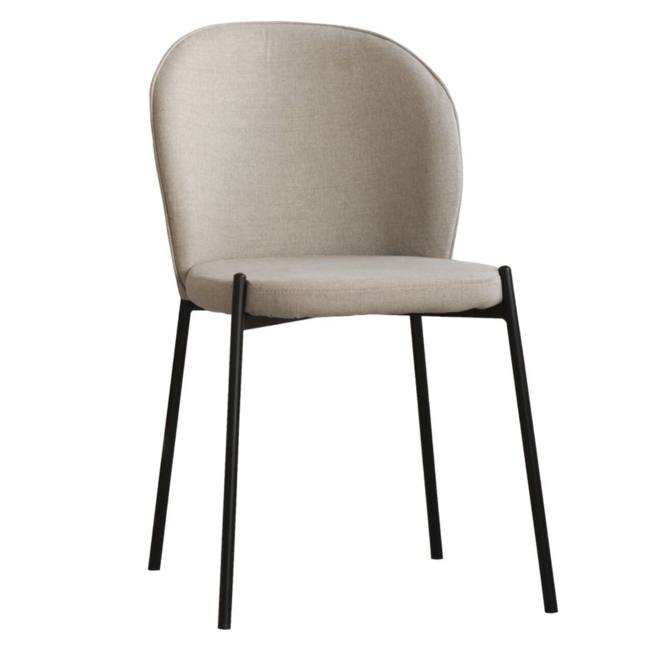 Chaise rembourrée Nuren -tissu-couleur beige 48 x 85 x 55 cm