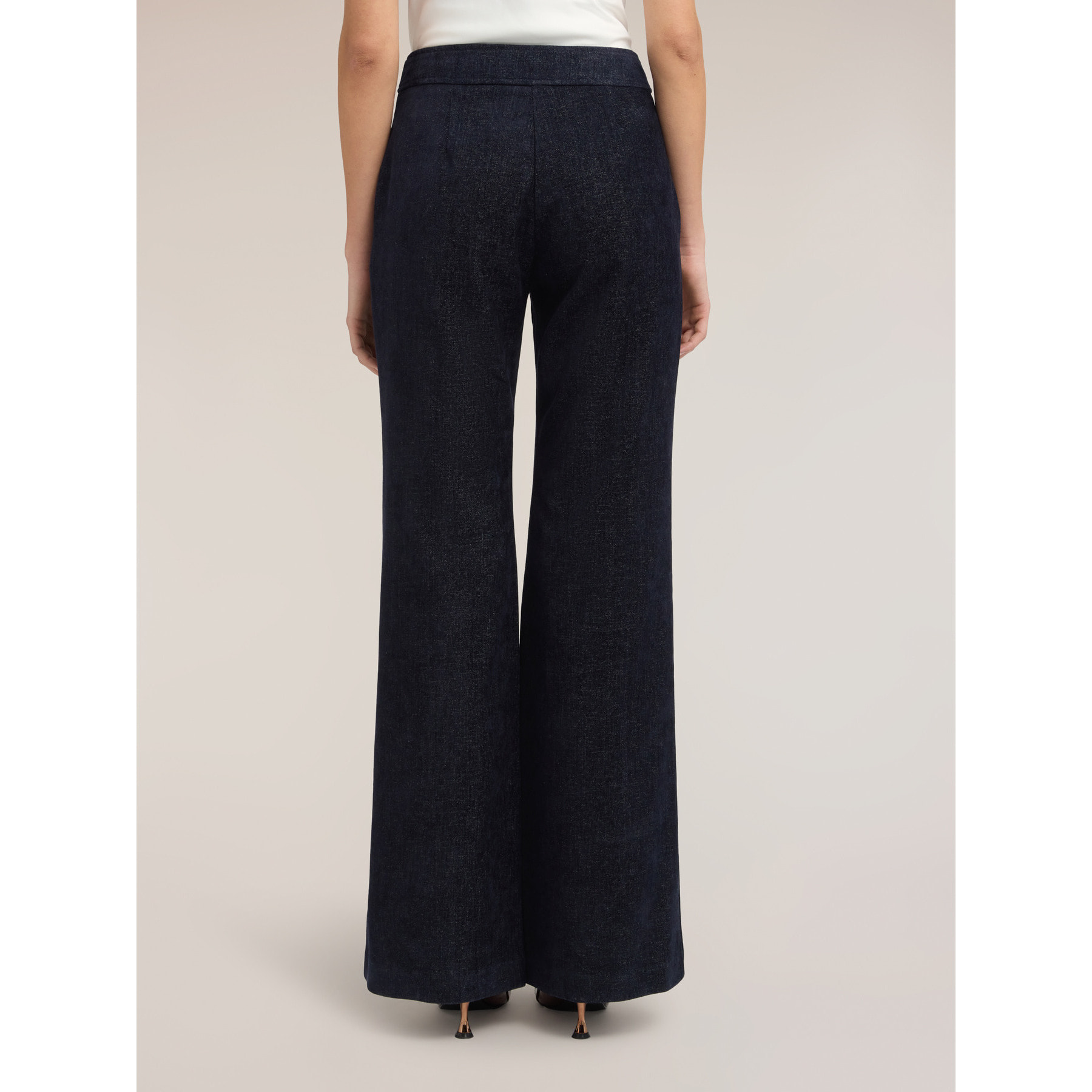 Motivi - Pantaloni palazzo in velluto liscio - Blu