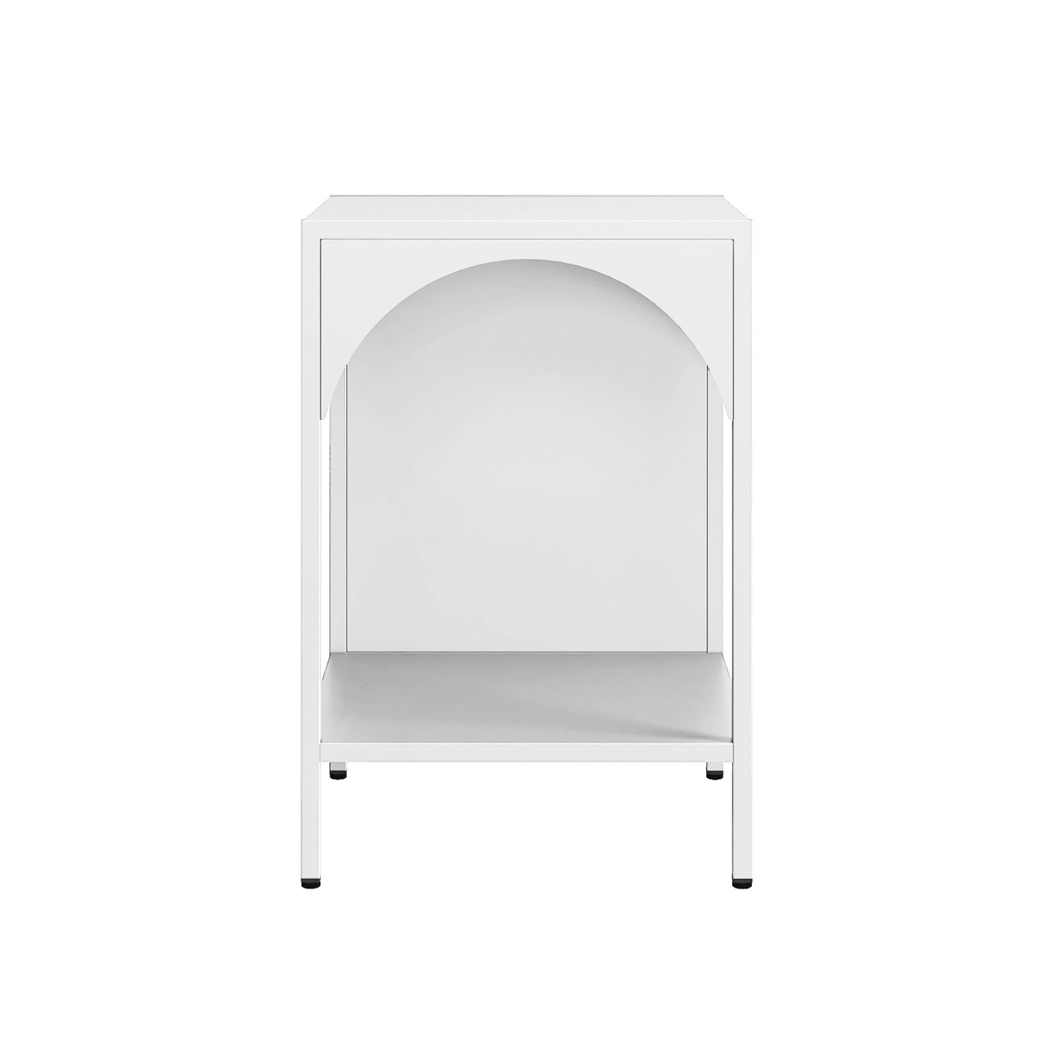 Table de chevet. table d'appoint en acier blanc