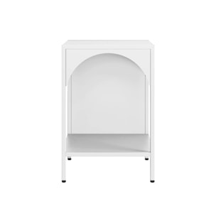 Table de chevet. table d'appoint en acier blanc