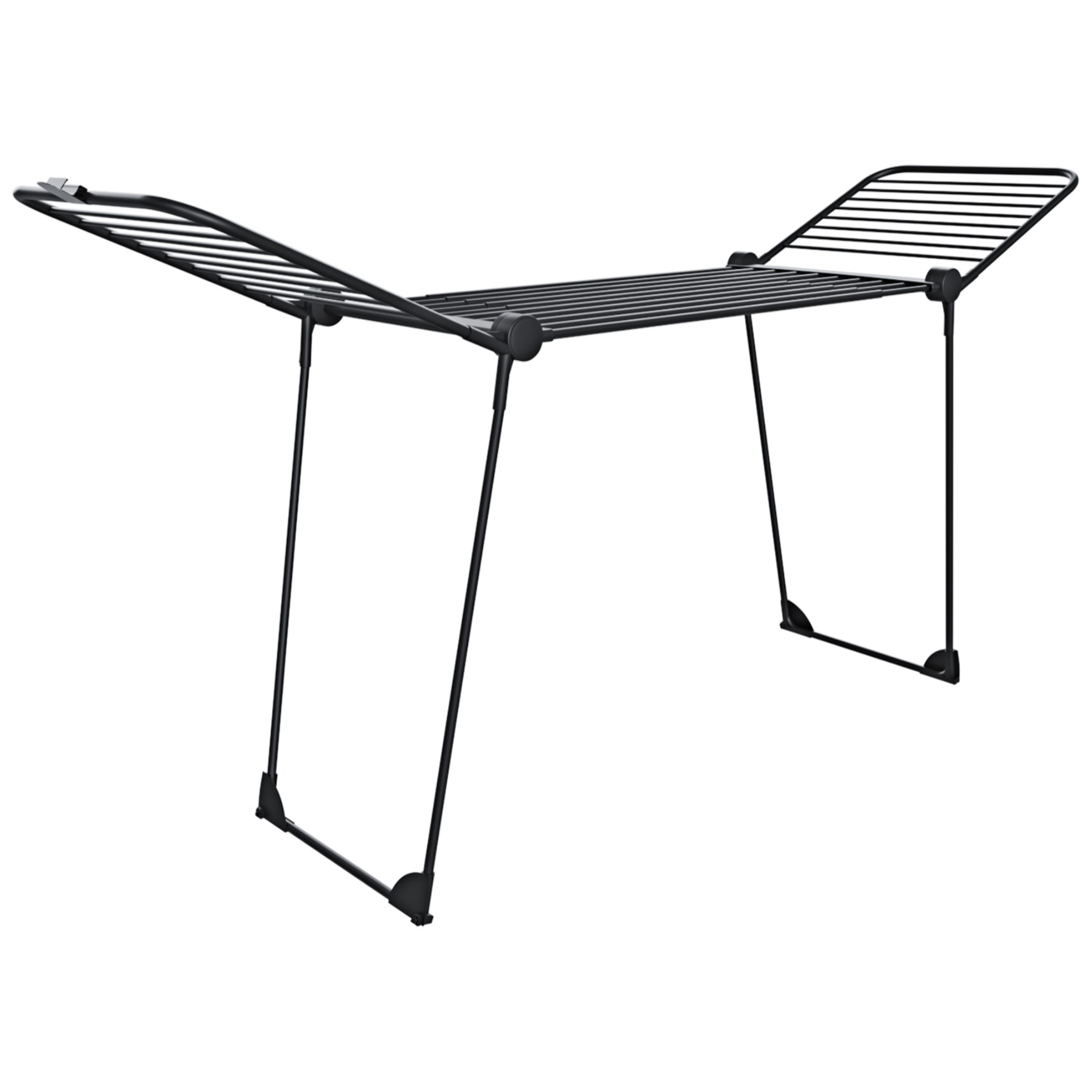 Stendibiancheria Estensibile Fino a 2 Metri Griglia Telescopica 30 M di Stenditura Stendino Grande Con Ruote Richiudibile 218-300 x 55 x 126 cm Nero