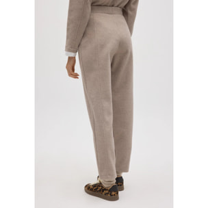 Pantaloni caldi slim fit con struttura marrone