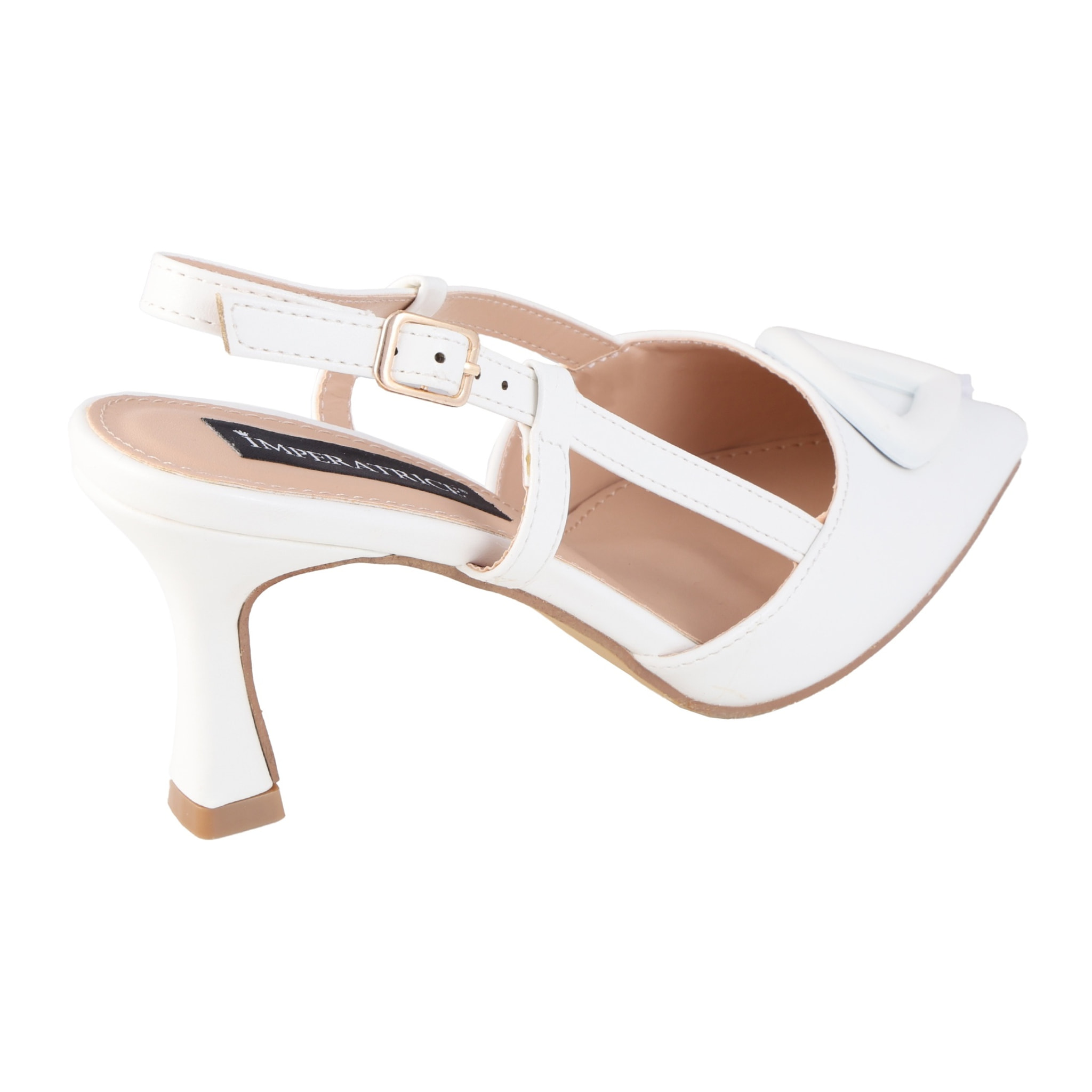 Decolletè in simil pelle con applicazione