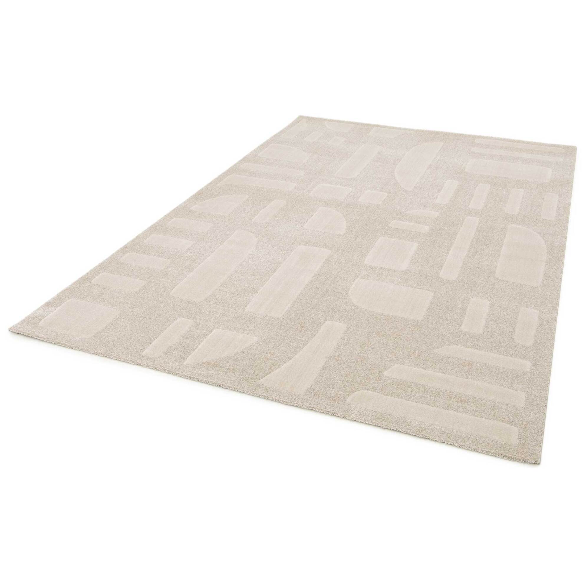 CALEDONIA Alfombra con diseÃ±o a cuadros en beige, varias medidas disponibles.