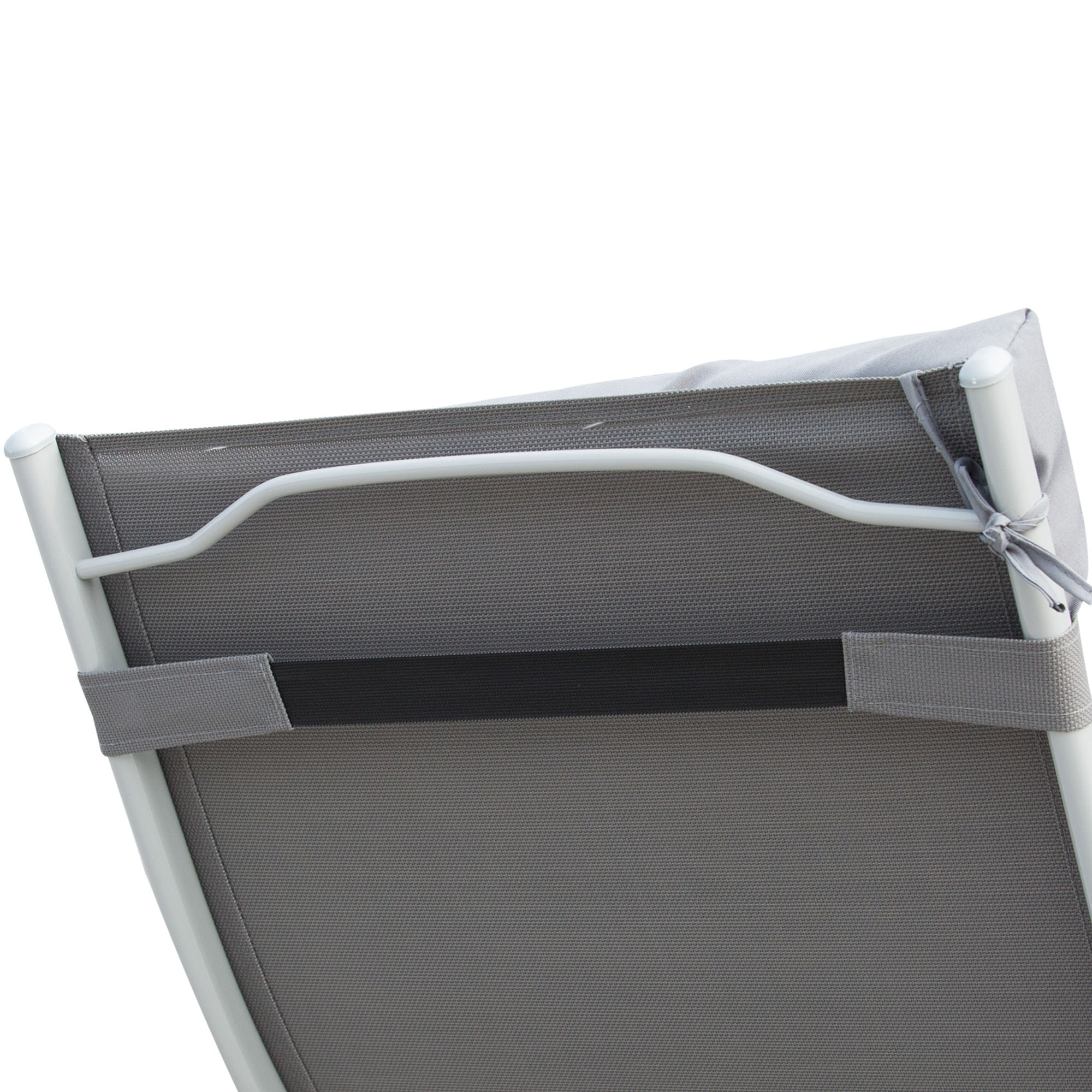 Tumbona Plegable de Jardín con Respaldo Ajustable en 7 Posiciones Terraza Gris