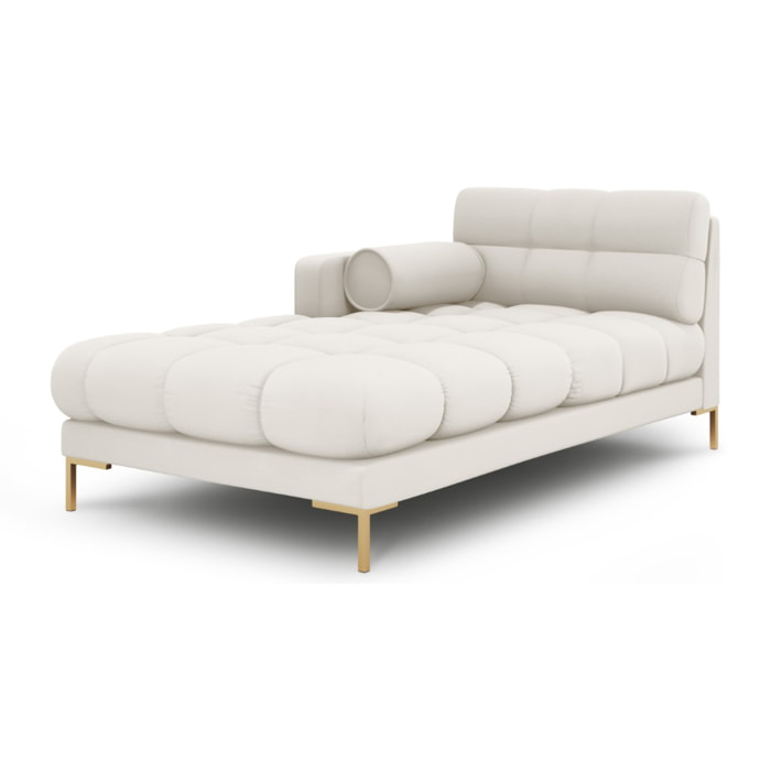 Méridienne gauche "Bali" en tissu structurel beige clair