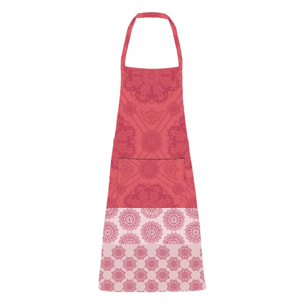 Tablier Mille rosaces framboise enduit imperméable