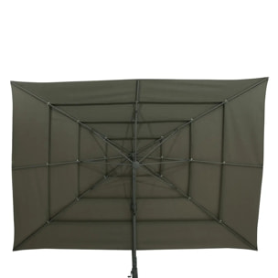 Parasol déporté rectangulaire inclinable Melhia 4x3 m vert laurier