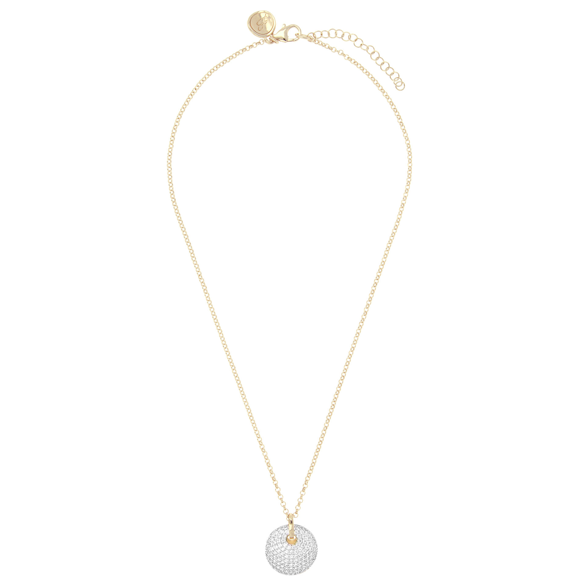 Collana Girocollo Golden con Pendente Pavé in Cubic Zirconia