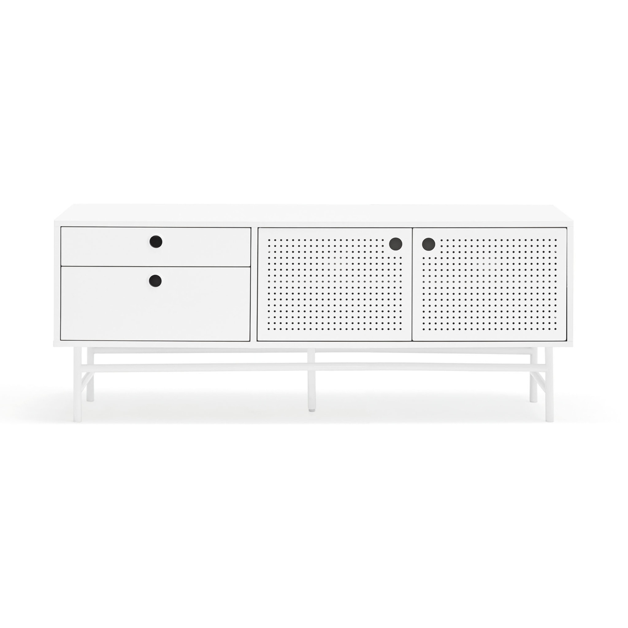 Mueble de televisión Punto 2 puertas y 2 cajones blanco