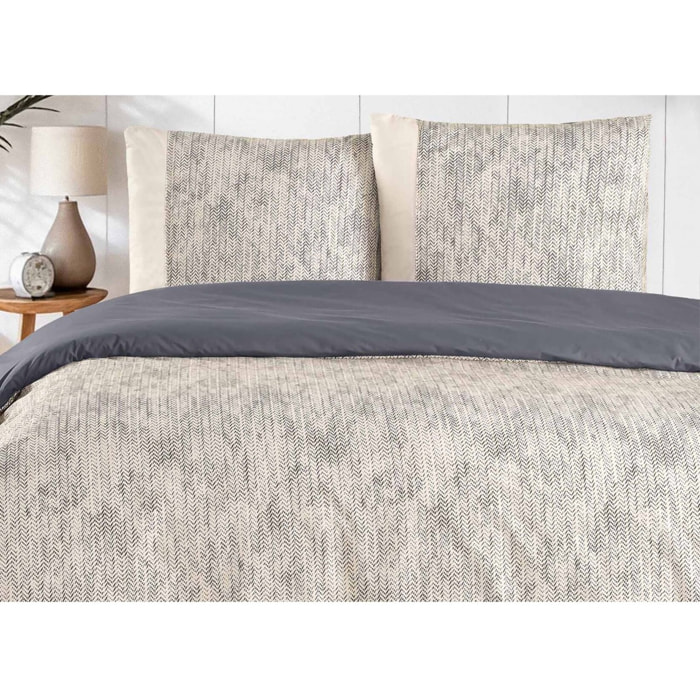 Parure housse de couette et taie(s) d'oreiller coton imprimé