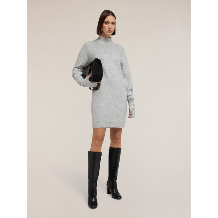 Motivi - Vestido regular de punto con strass - Gris