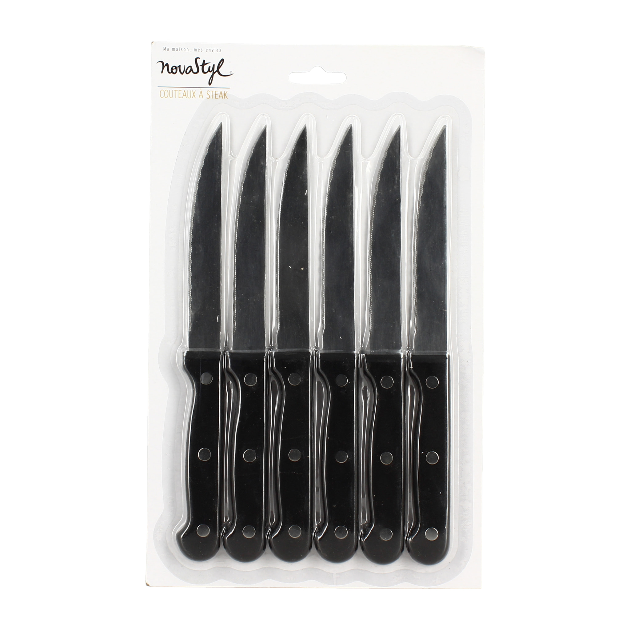 Lot de 6 couteaux à steak en acier inoxydable