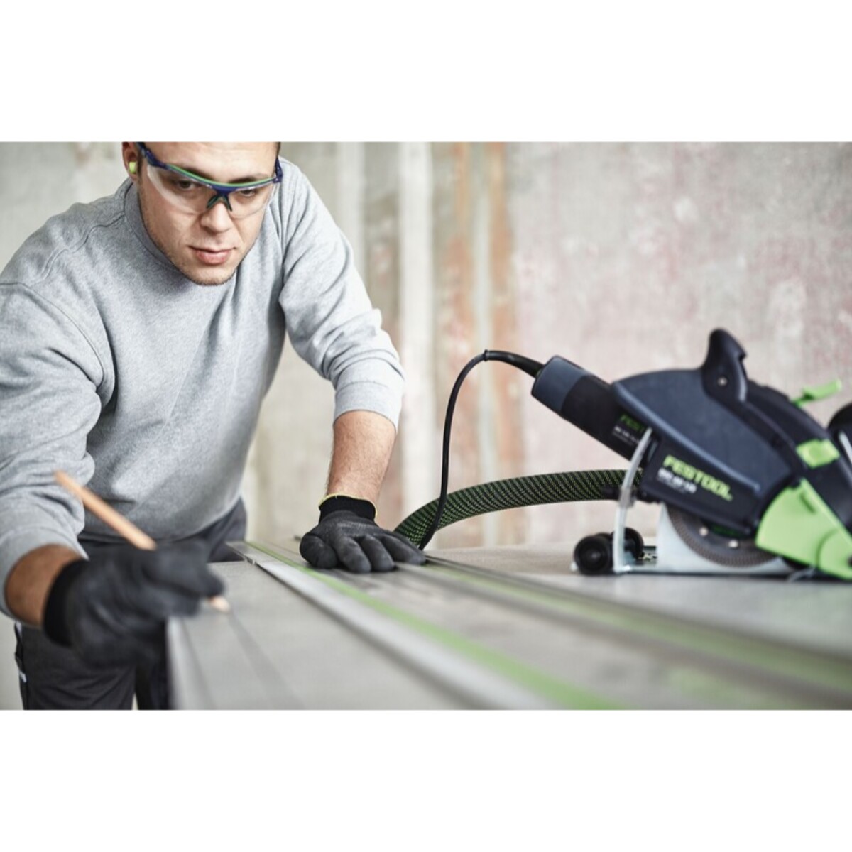 Système de tronçonnage diamant DSC-AG 125-Plus-FS - FESTOOL - avec rail de de guidage et SYSTAIER - 578530