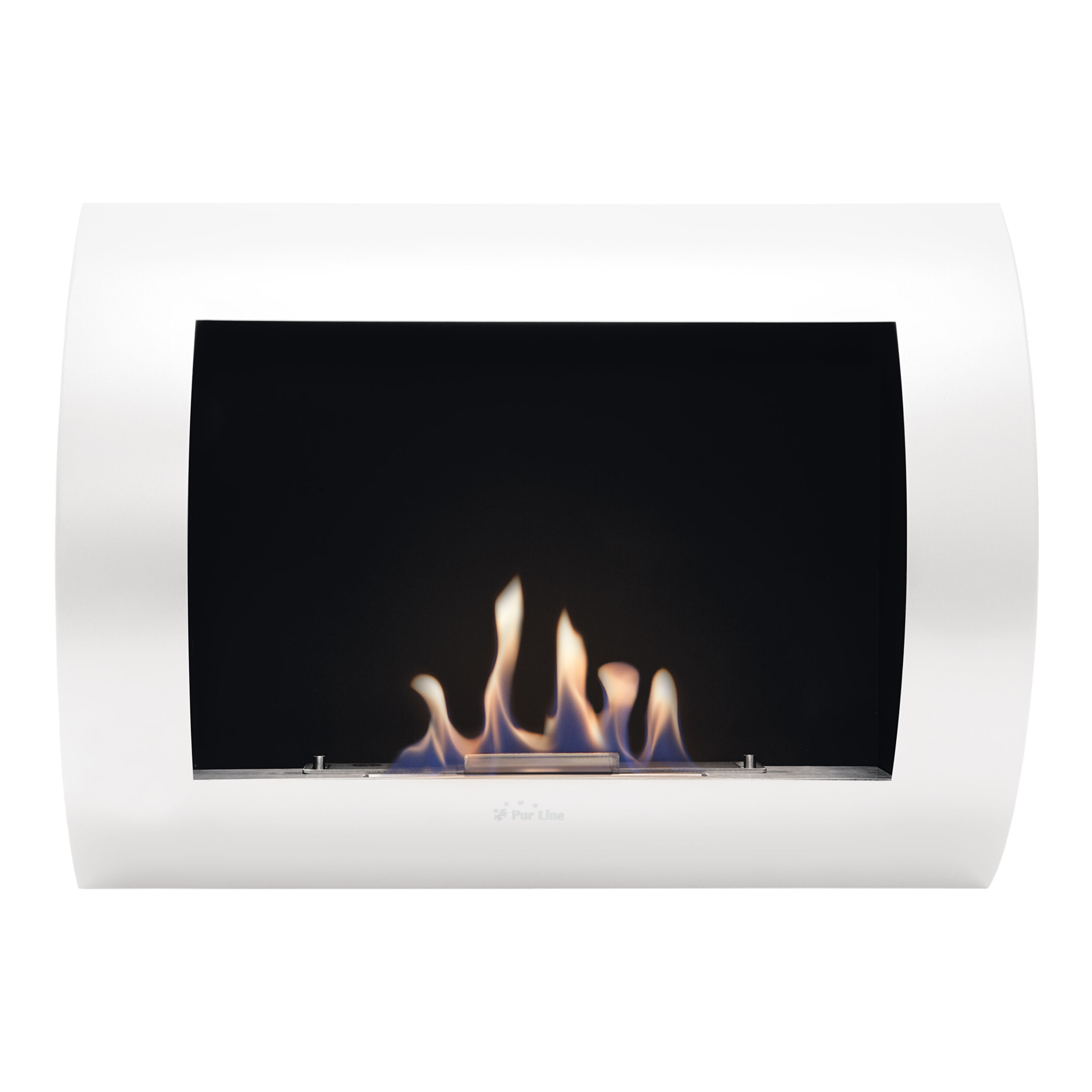 Chimenea de Etanol mural con panel frontal curvado INOX-CLASIC W PURLINE 1500 W