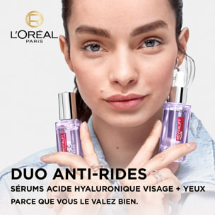 L'Oréal Paris Revitalift Filler Routine Anti-Âge Repulpante : Sérum Anti-rides 1.5% Acide Hyaluronique Pur 30ml, Sérum Yeux à l