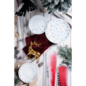 Service 18 assiettes Excelsa Cortina, porcelaine, multicolore