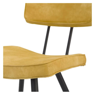 Lot de 2 chaises en cuir synthétique jaune - Texas