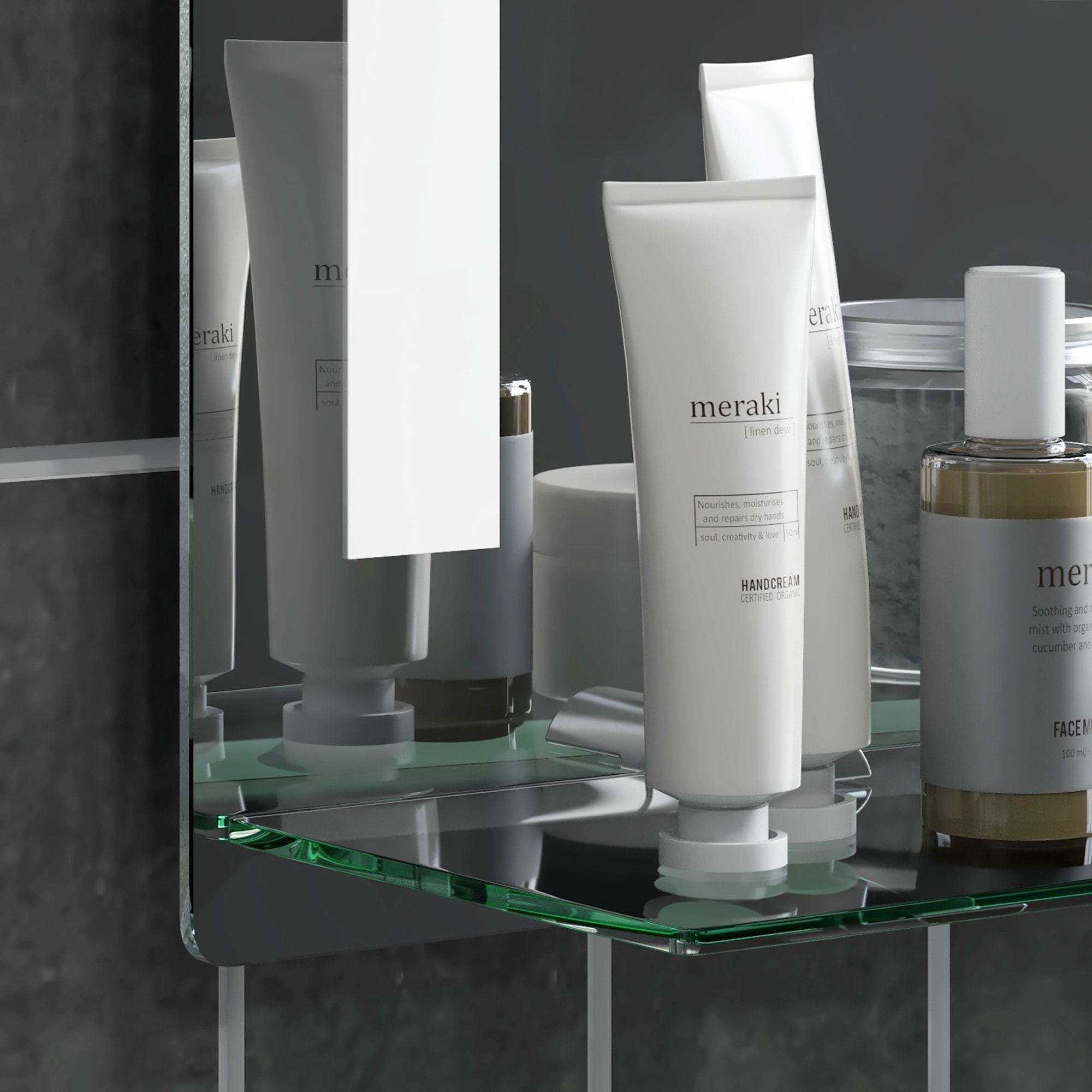 Espejo de Baño con Luces LED 70x50 cm Espejo para Baño con Interruptor Táctil Iluminación Regulable Función de Memoria y Estante de Vidrio para Salón Entrada Plata