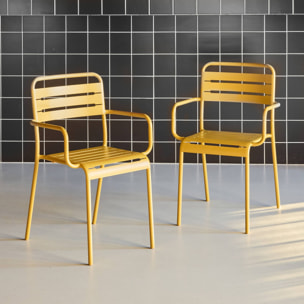 Fauteuil de jardin acier (lot de 2) AMÉLIA