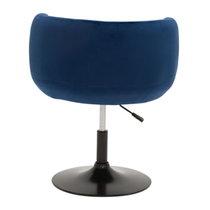Tabouret de bar en velours bleu NOLAN