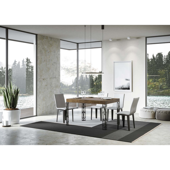 Mesa extensible 90x140/244 cm Ghibli Nogal estructura Antracita