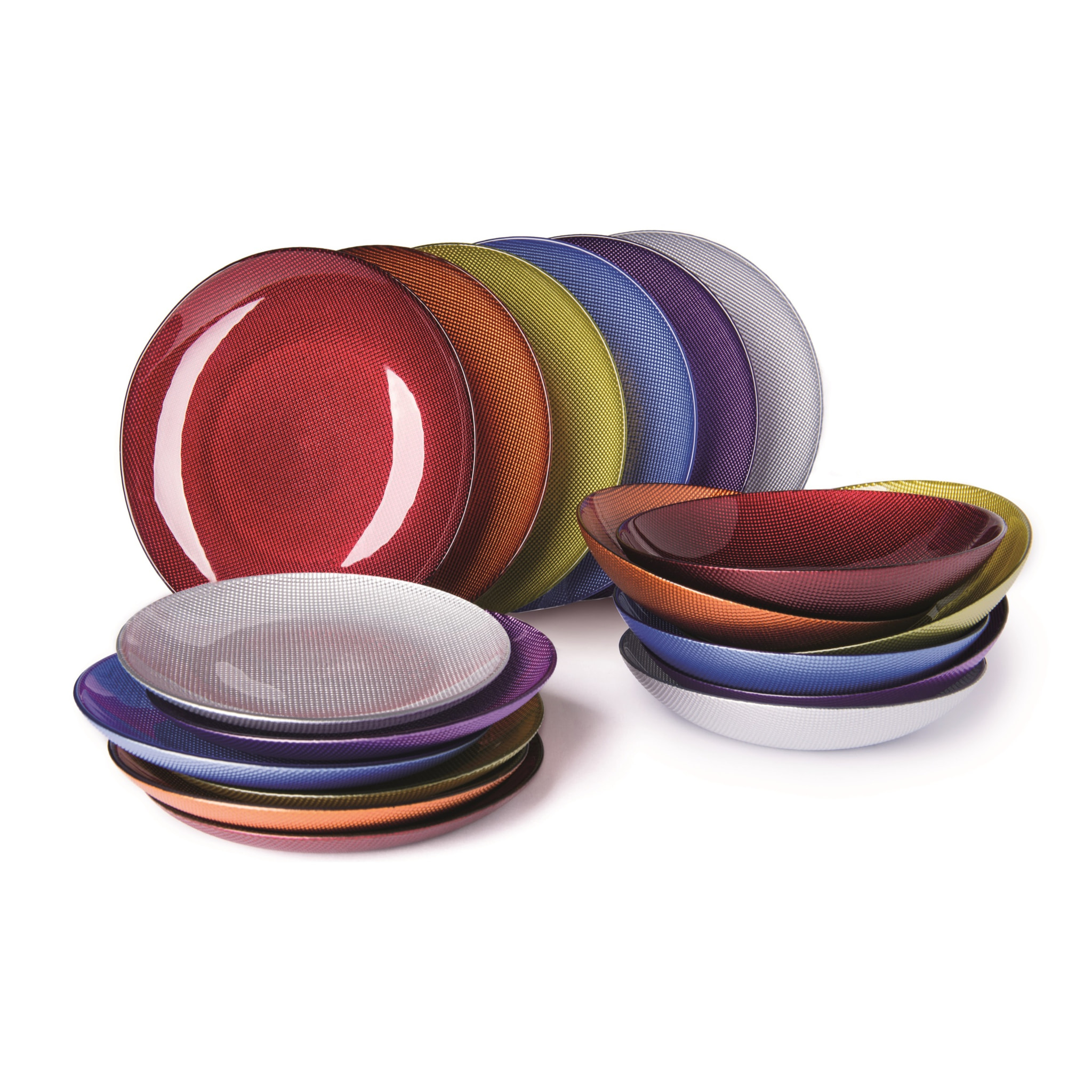 Servizio piatti 18 pezzi Excelsa – Diamond, Vetro Multicolore