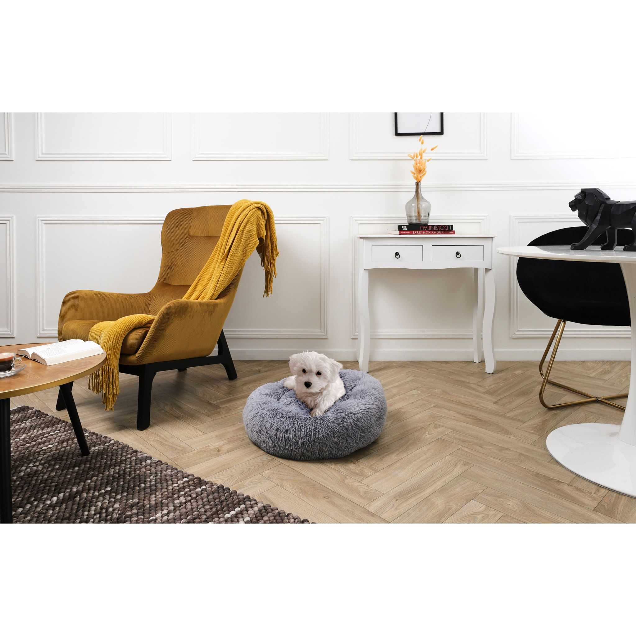 Coussin Lit Apaisant Chat Gris 60 Cm