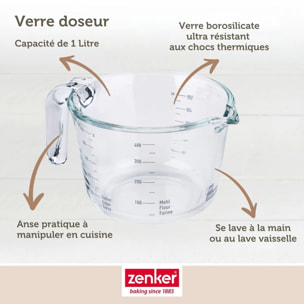 Verre mesureur en verre 1 L Zenker