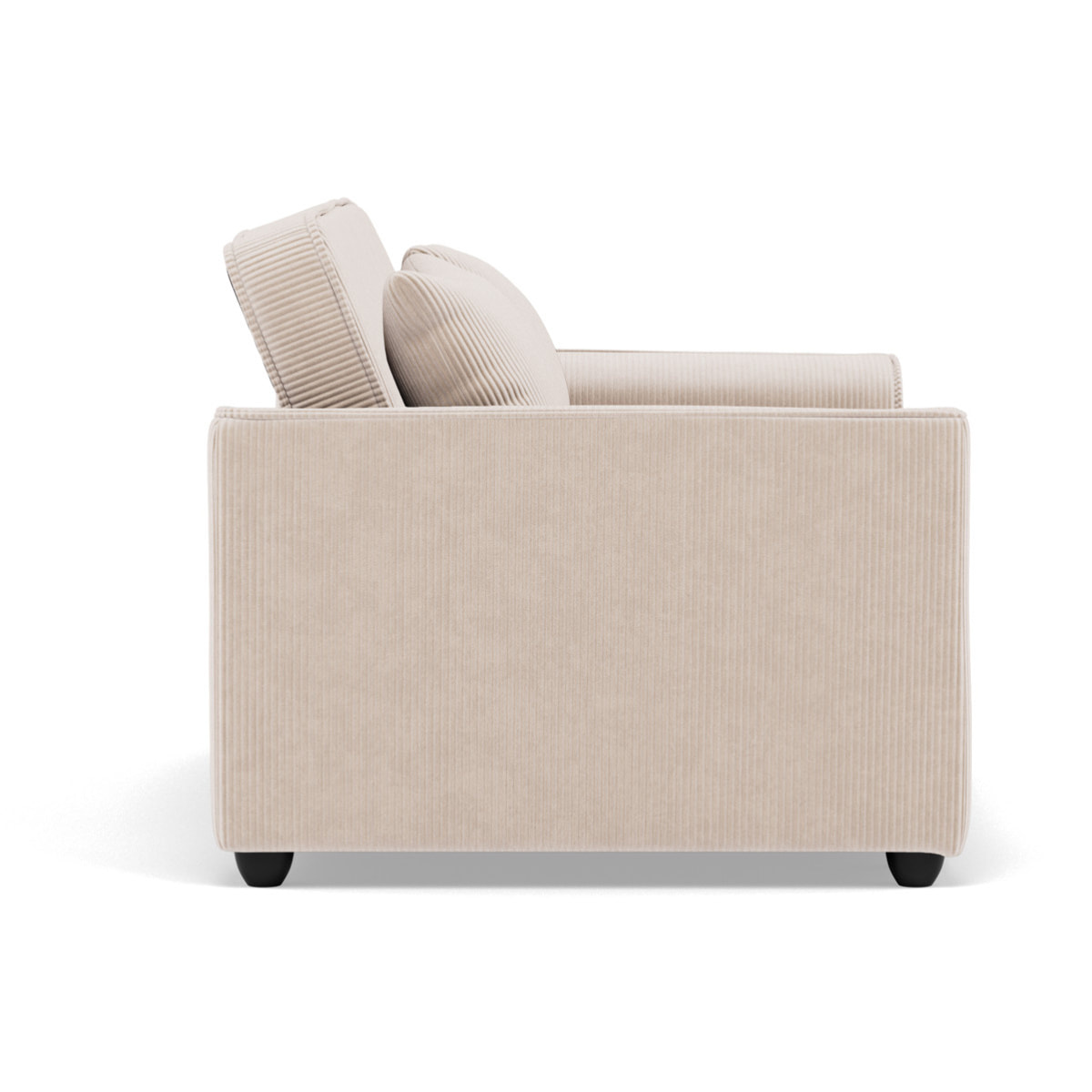 Ernest - Canapé droit 2 places convertible en velours côtelé - Beige